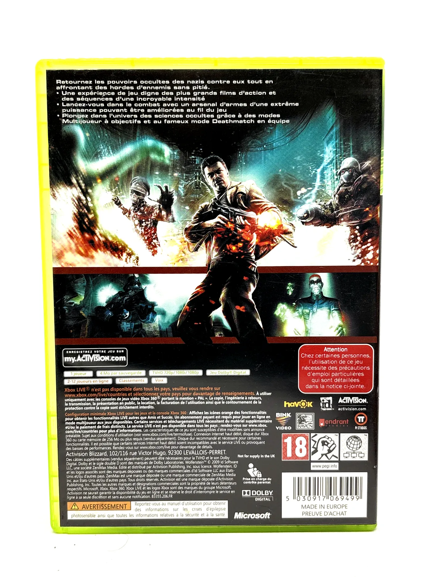 Wolfenstein Xbox 360 (FR)
