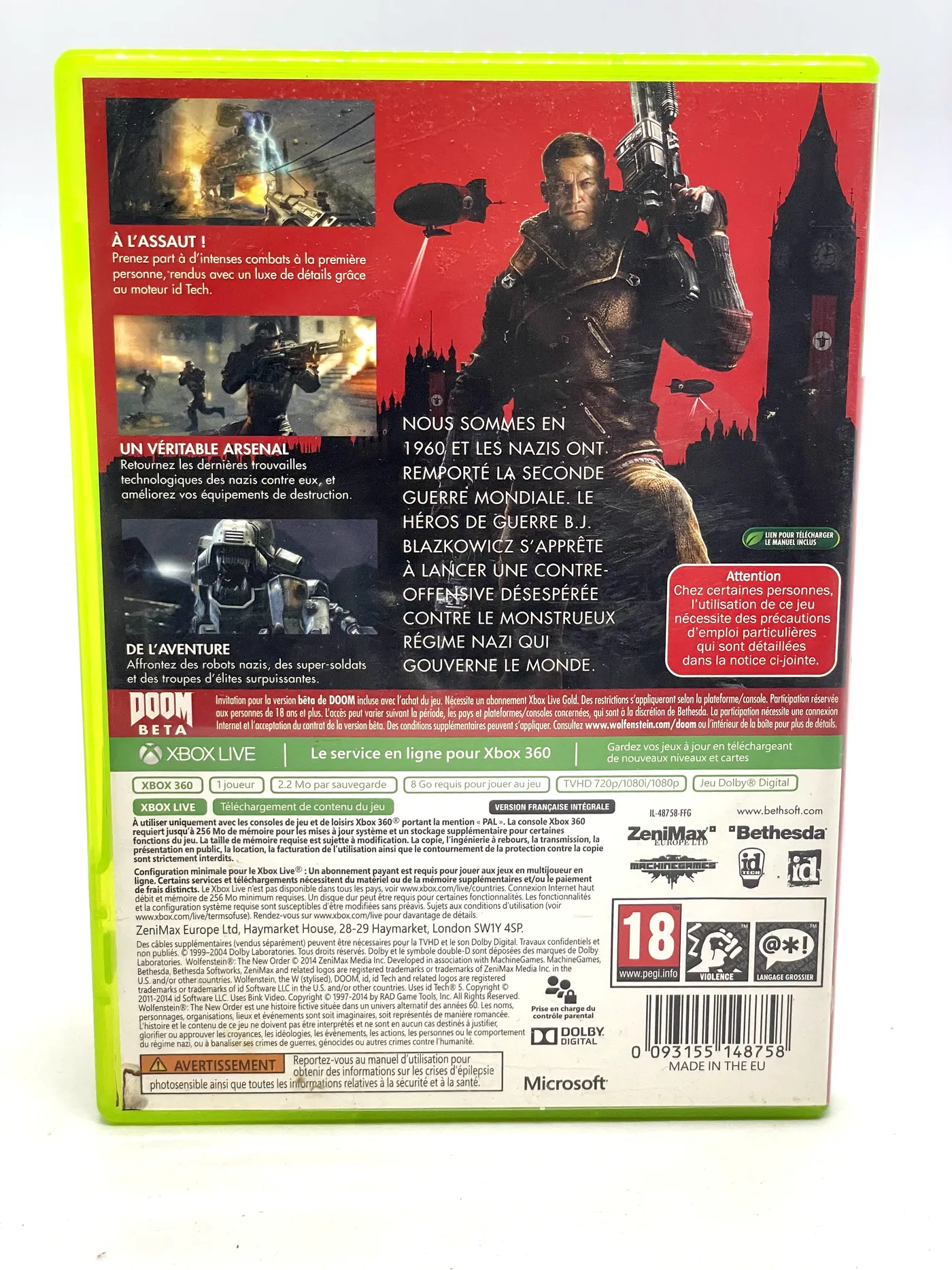 Wolfenstein The New Order Xbox 360