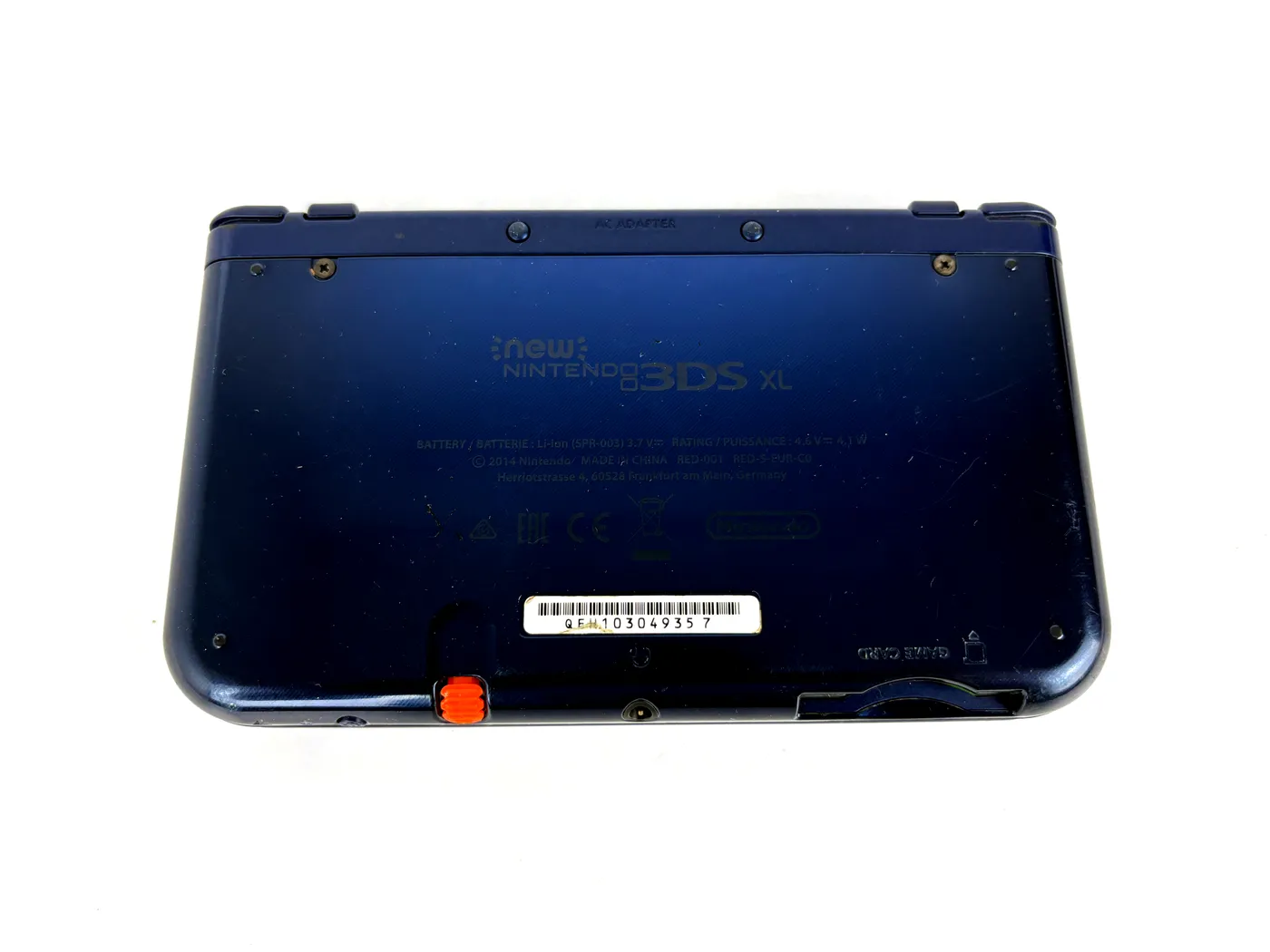 Konsola New Nintendo 3DS XL Metallic Blue + Ładowarka - Góra IPS