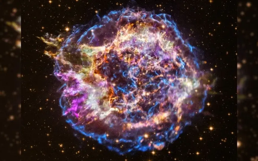 For the first time, NASA's IXPE telescope captures polarized x-ray imagery of Supernova Remnant SN 1006. ( Representative image) (NASA/Hubble/CXC)