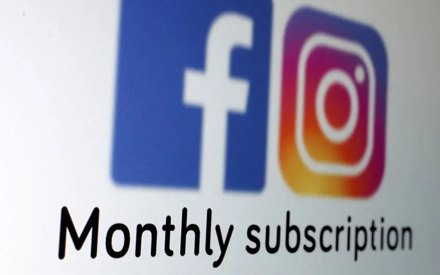 The logos of Facebook and Instagram and the words "Monthly subscription" are seen in this picture illustration taken January 19, 2023. (REUTERS)