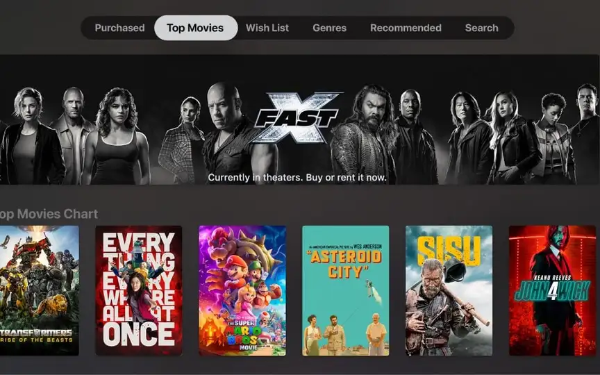 Bad news for iPhone users? The iTunes Movie Store is being phased out, but it will now be merged into the TV app. Apple has taken the first steps with the iOS 17.2 beta 2. (Apple)