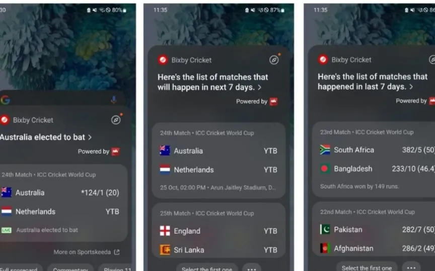 Samsung elevates the cricket experience in India with Bixby Cricket, a seamless voice-assisted solution for cricket enthusiasts. (Samsung)