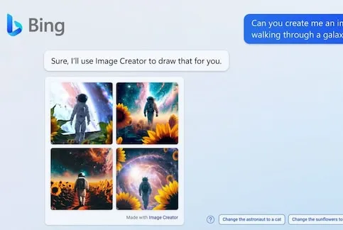 Bing Image Creator is also available in Microsoft Edge from the Image Creator icon in the sidebar for both desktop and mobile users around the world.