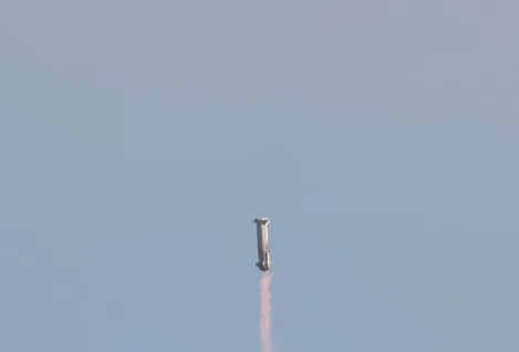 The flight's rocket consisted of a single booster, with Blue Origin's NS-23 capsule on top carrying a scientific payload