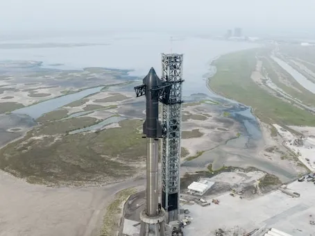 SpaceX published photos of the massive Starship, which is designed to eventually send astronauts to the Moon and beyond