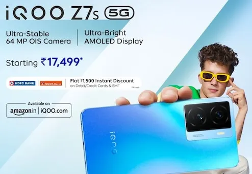 The newly-launched iQOO Z7s 5G comes with a 6.38-inch FHD+ AMOLED screen with a 90Hz refresh rate, HDR 10+, and 360Hz touch sampling rate.