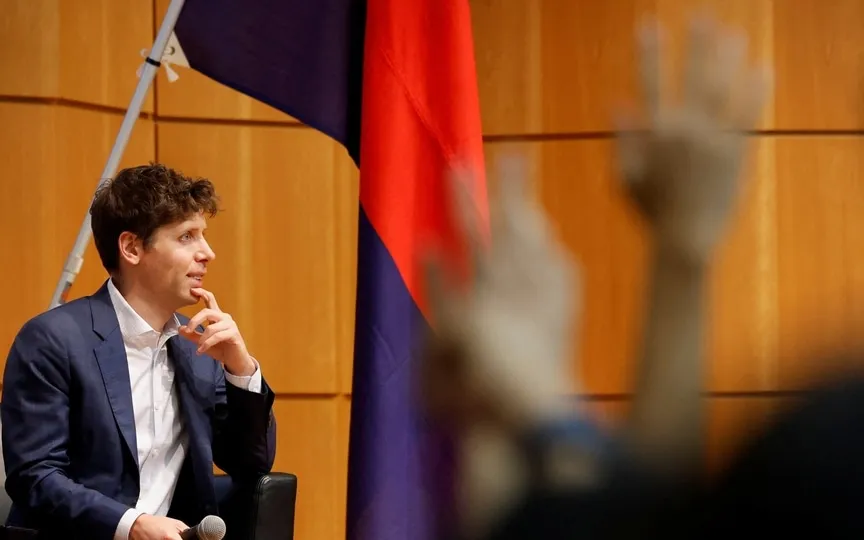 Sam Altman, CEO of ChatGPT maker OpenAI, attends an open dialogue with students at Keio University in Tokyo, Japan. (REUTERS)