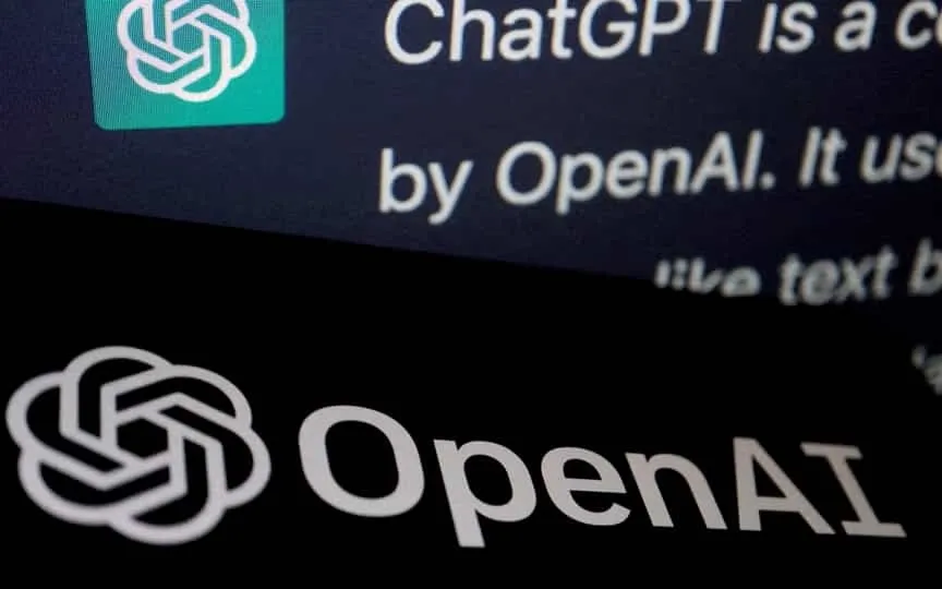 The logo of OpenAI is displayed near a response by its AI chatbot ChatGPT on its website, in this illustration picture taken February 9, 2023. (REUTERS)