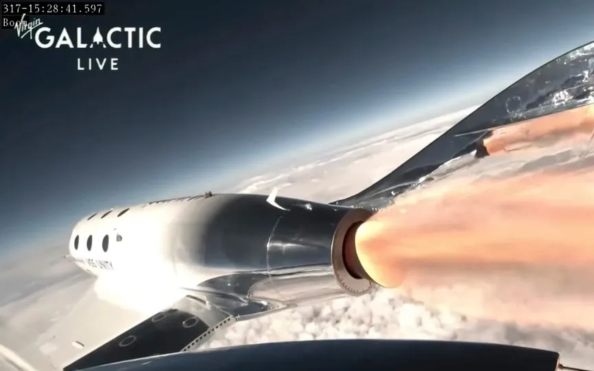 Virgin Galactic spaceplane during a research flight on Thursday, June 29, 2023, (AP)