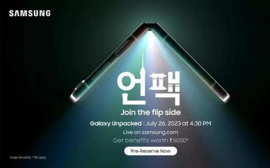 Gear up to #JoinTheFlipSide! Witness the First-ever Galaxy Unpacked in Korea on July 26, 2023.