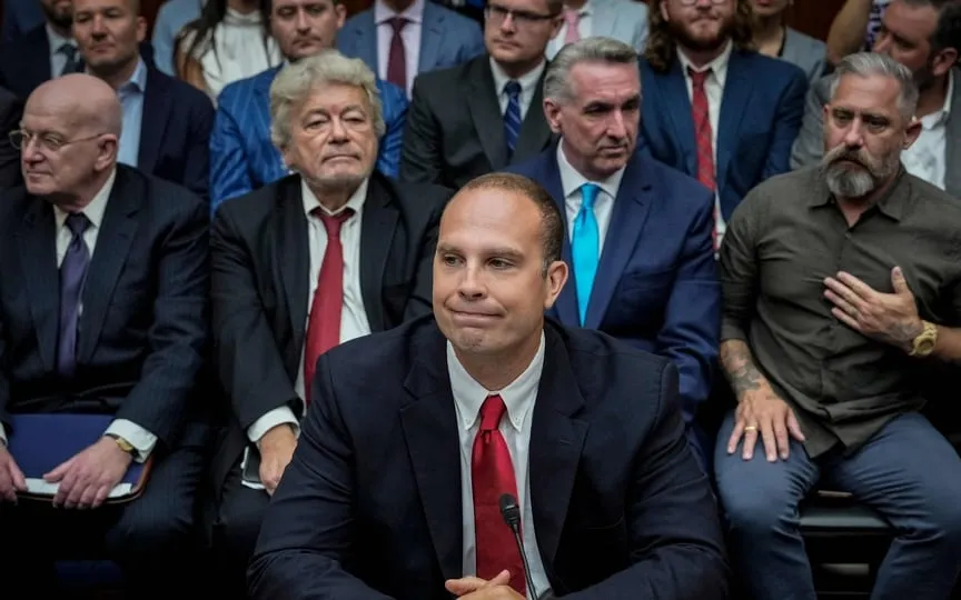 David Grusch, former National Reconnaissance Officer Representative of Unidentified Anomalous Phenomena Task Force at the U.S. Department of Defense. (Getty Images via AFP)