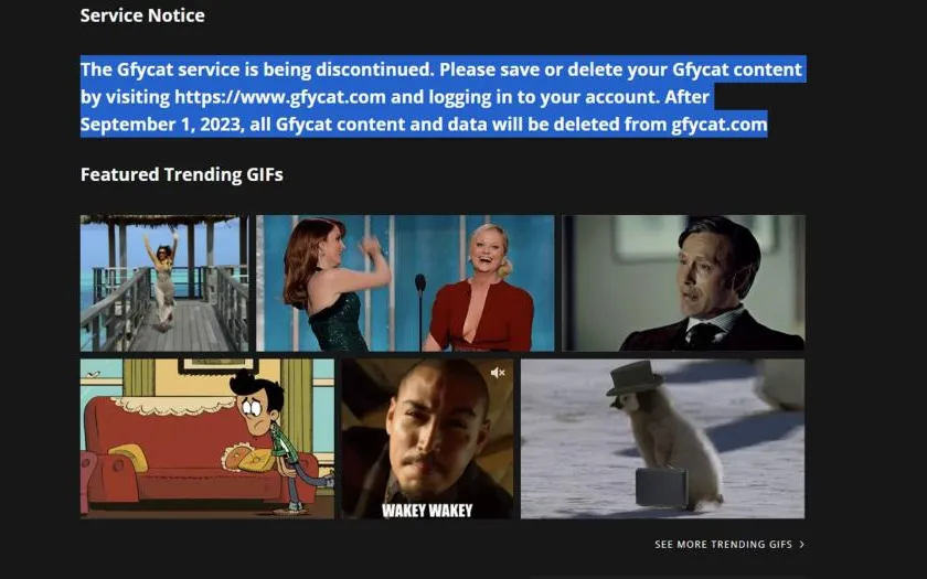 Nothing lasts on the internet, not even one of the most popular GIF databases.