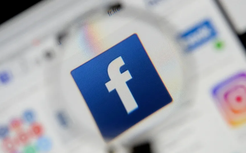 The Facebook logo is seen on a screen in this picture illustration taken December 2, 2019. (REUTERS)