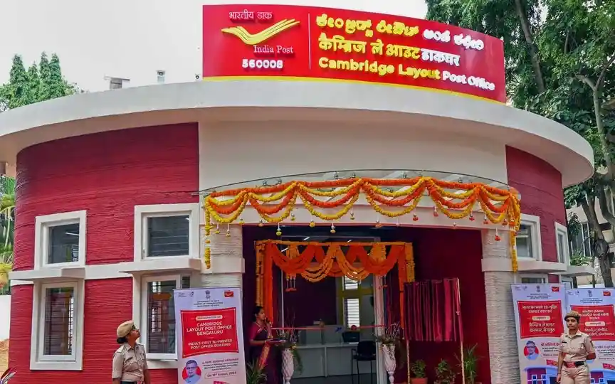 India’s first 3D-printed Post Office has been constructed by L&T in Bengaluru. (PTI)