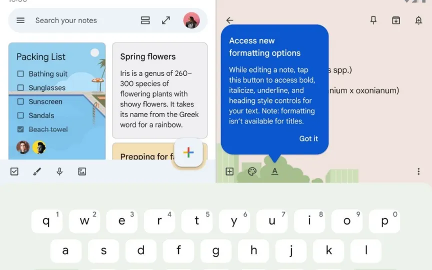 Google Keep note-taking app for Android is finally getting text formatting, allowing customization through bold, italics, and more.