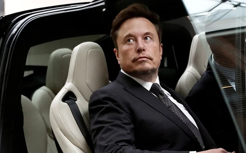 Elon Musk held a 45-minute video livestream on Friday to give a demo of the Tesla FSD v12 update. (REUTERS)