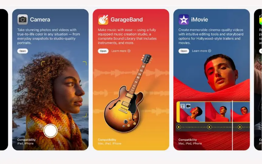The 'Apps by Apple' section showcases some of the most popular apps developed by Apple, including Safari, iMessage, Final Cut Pro, GarageBand, and more. Here's what it could mean in the context of the EU.