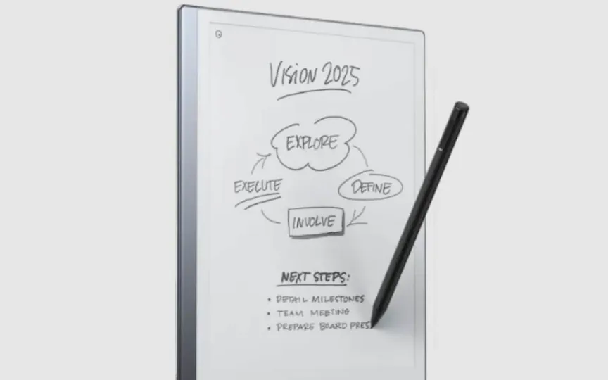 The tablet with e-ink display works on a Linux-based OS which also supports apps for users.