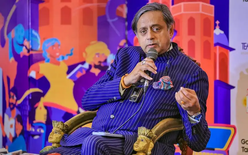 At the Mathrubhumi International Literary Festival, an AI replica of Shashi Tharoor interviewed the MP himself. (PTI)