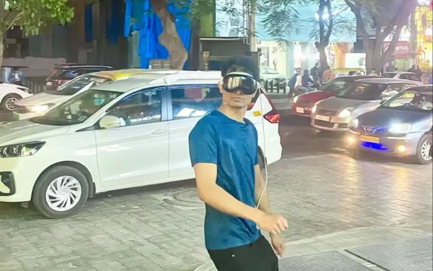 An individual in Bengaluru was seen wearing the $3,499 Apple Vision Pro, and it is straight out of something like a Black Mirror episode.