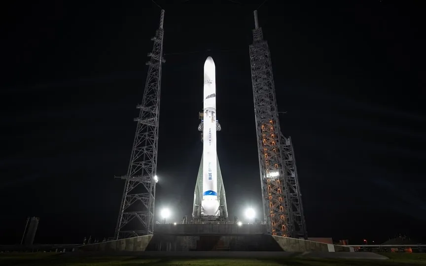 Named after John Glenn, the Blue Origin’s New Glenn rocket promises to revolutionize heavy-lift space missions with its advanced technology. (Blue Origin)