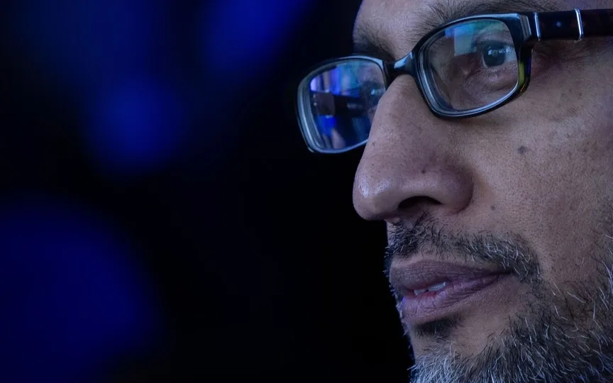 Alphabet Inc. and Google CEO Sundar Pichai attends the inauguration of a Google Artificial Intelligence (AI) hub in Paris on February 15, 2024. (Photo by ALAIN JOCARD / AFP) (AFP)