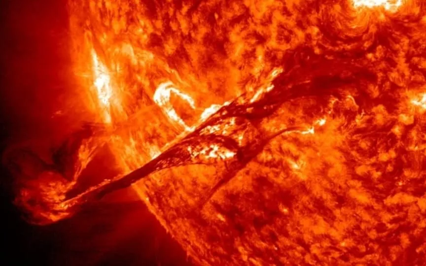 A geomagnetic storm alert has been issued, which could trigger a solar storm. Check details. (NASA SDO)