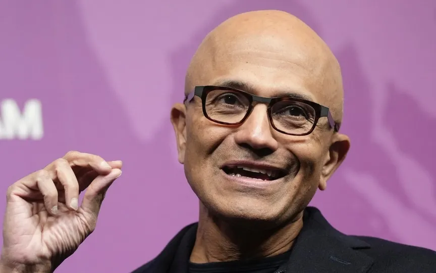 Microsoft CEO Satya Nadella envisions a tech revolution with AI PCs and that they will reshape how we interact and innovate. (AP)