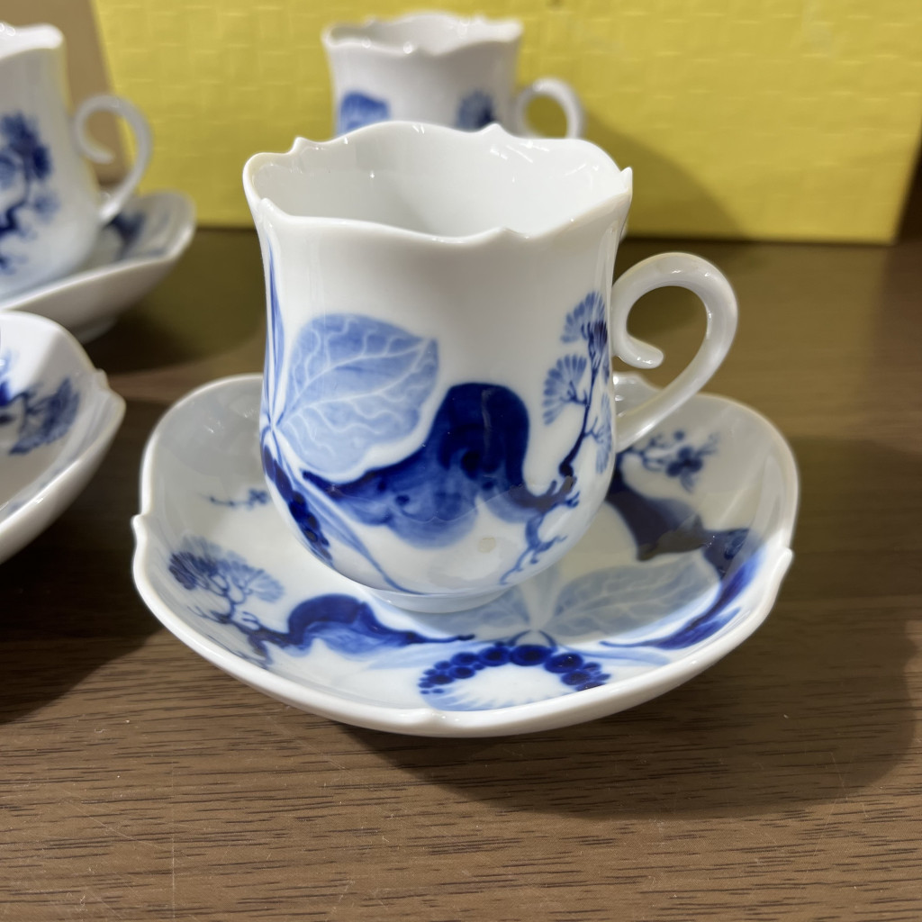 【数量限定低価】＊Meissen マイセン ブルーオーキッド デミタスカップ＆ソーサー 6客セット 洋食器 マイセン