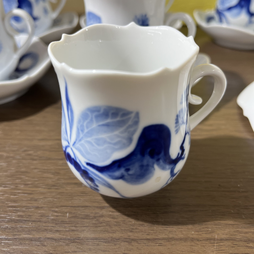 限定品得価＊Meissen マイセン ブルーオーキッド デミタスカップ＆ソーサー 6客セット 洋食器 マイセン