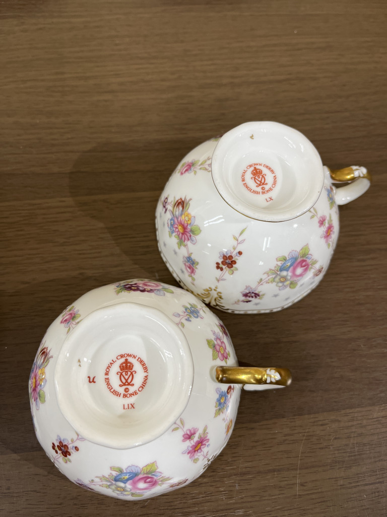 特価買取ROYAL CROWNDERBY ロイヤルクラウンダービー ピンクストンローズ カップ&ソーサー 2客 ロイヤルクラウンダービー