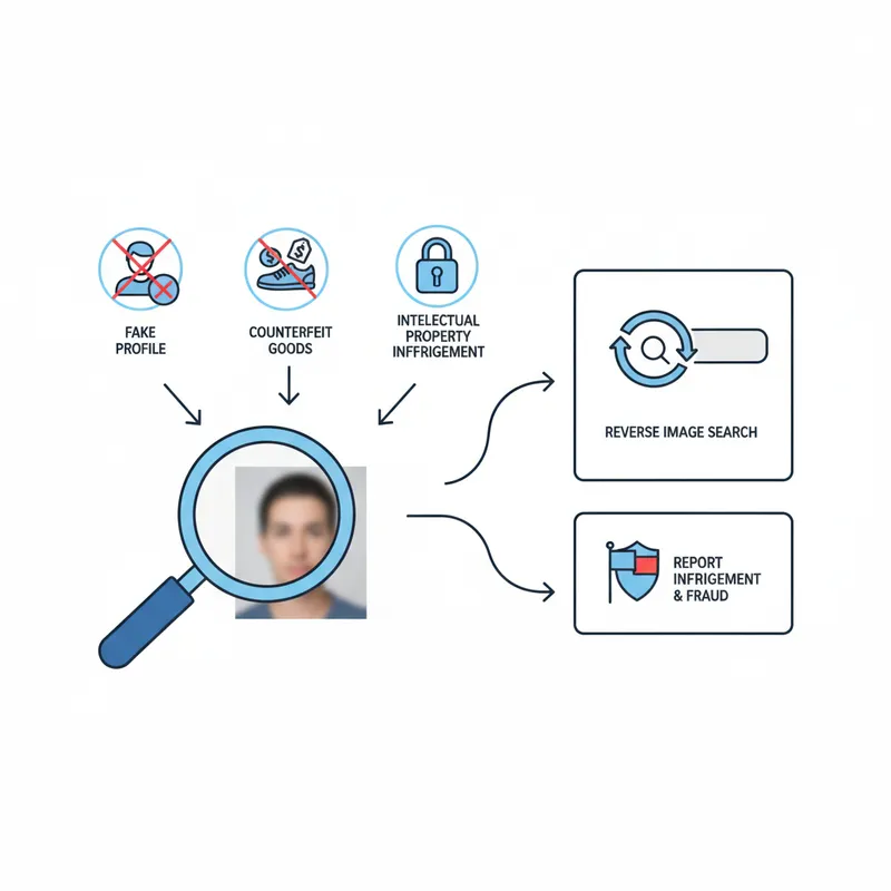 A close-up, slightly blurred photo of a person looking intently at a laptop screen displaying a grid of diverse images, with 