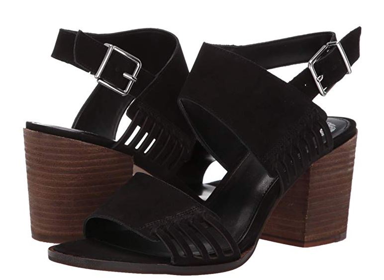 Vince Camuto Leather Two Piece Heeled Sandals Karmelo Black Ebay