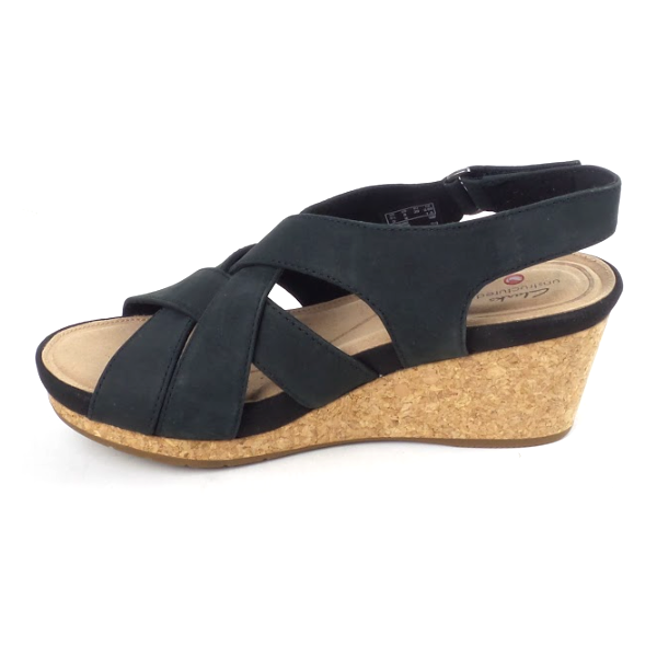 Innecesario facil de manejar Más lejano Clarks Unstructured Leather Wedges Un Capri Step Black | eBay