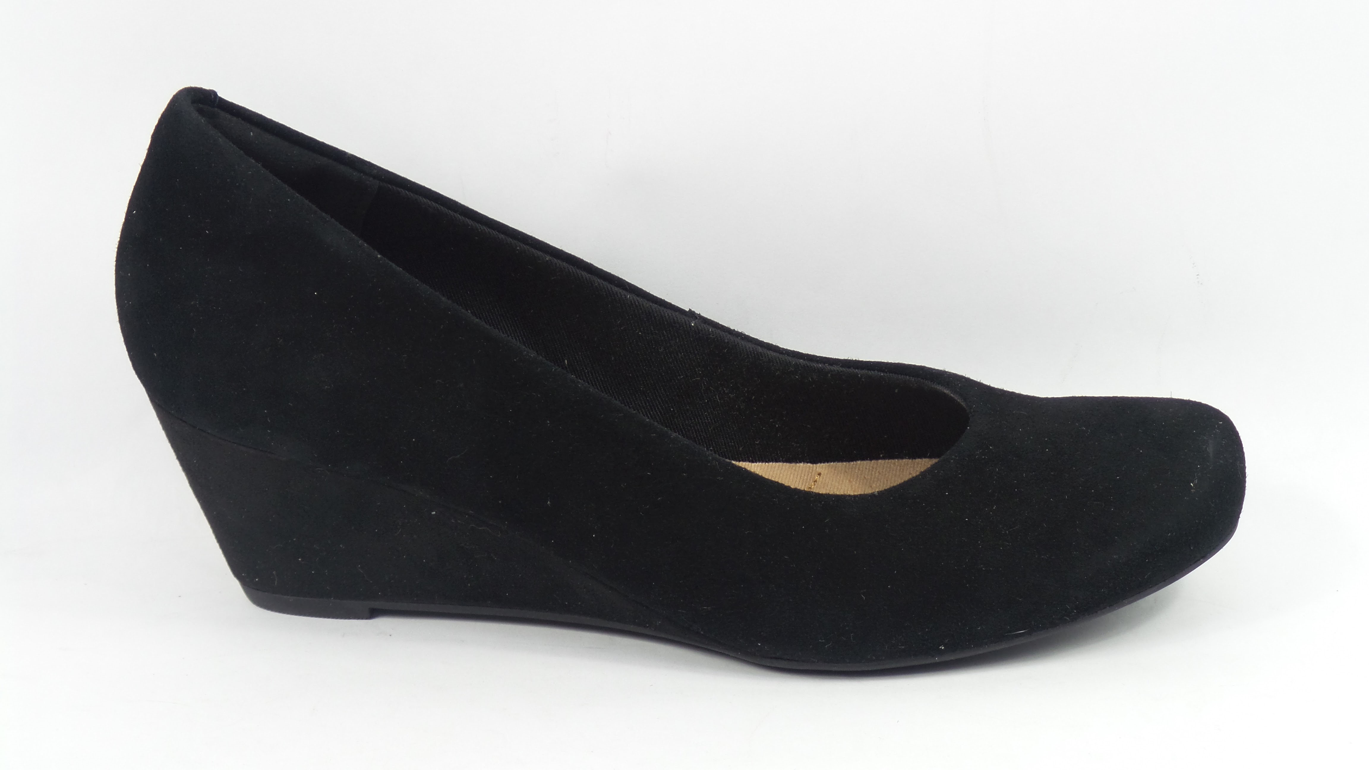 Clarks Collection Leather Wedge Pumps Flores Tulip Black Suede | eBay