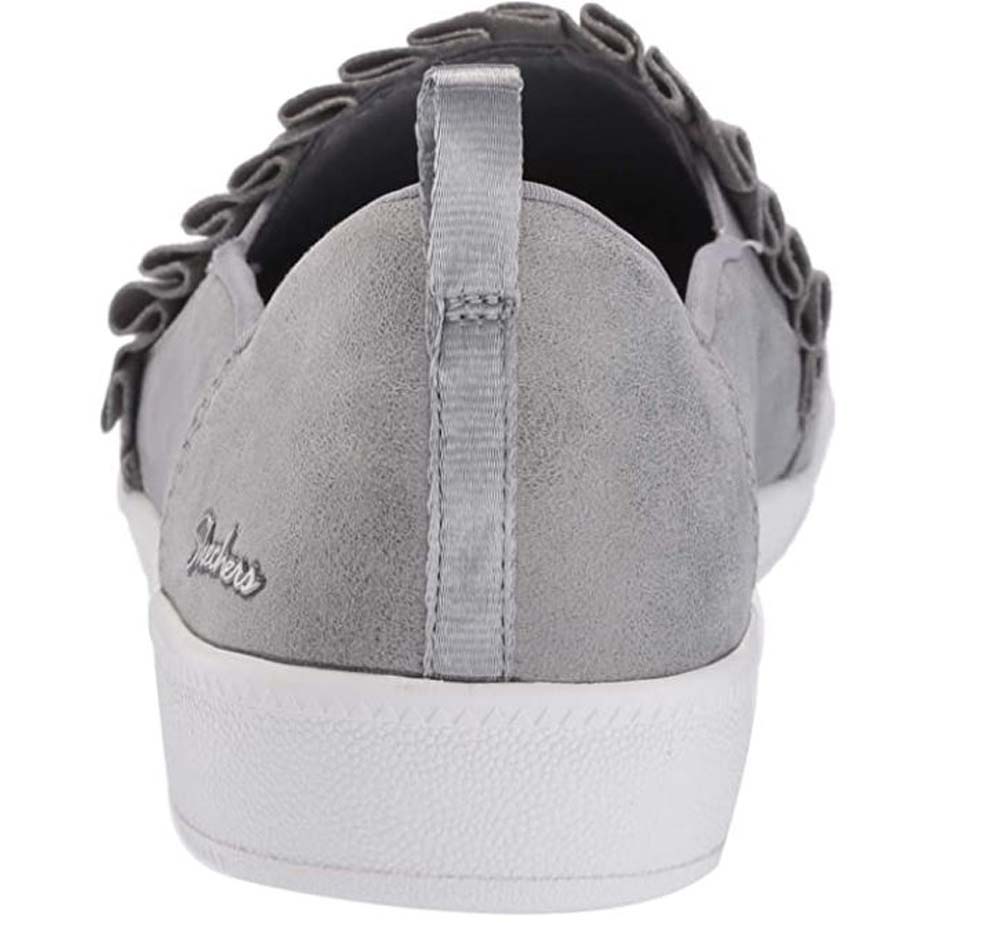 Skechers Suede Ruffle Slip On Shoes Madison Ave Plushed Charcoal | eBay
