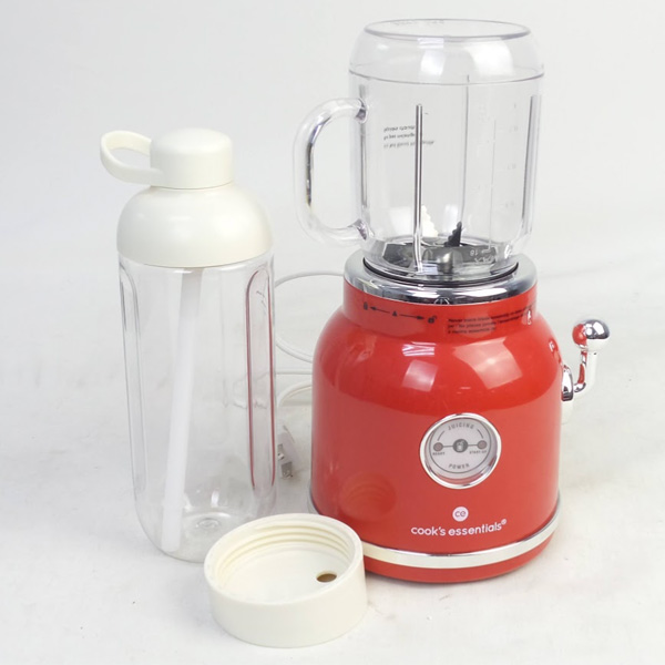 Cook's Essentials Retro Personal Blender w/ Jar & To Go Bottle 