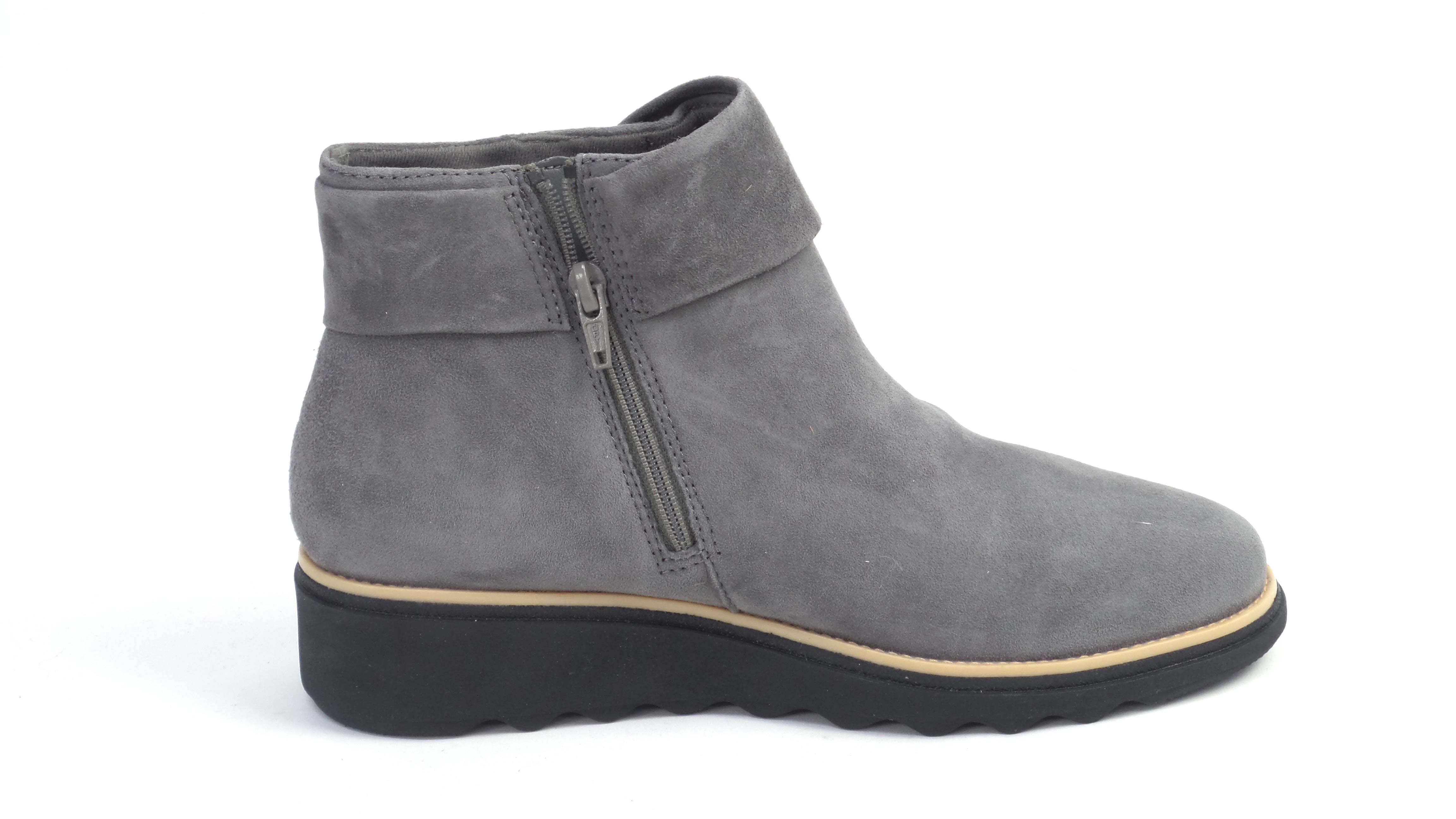 clarks suede ankle boots with bow