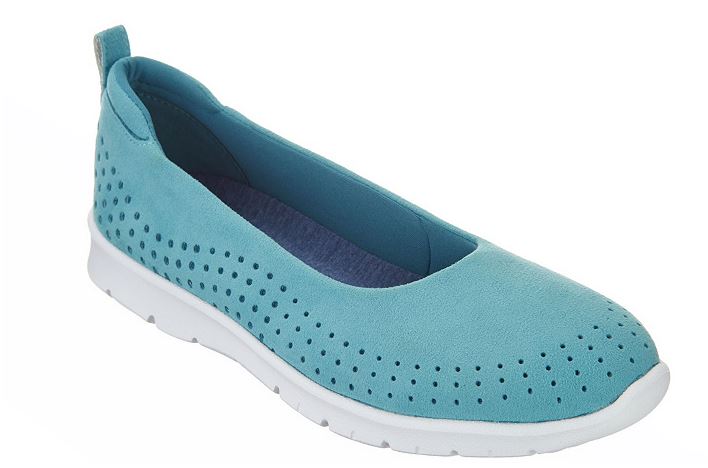 CLOUDSTEPPERS by Clarks Perforated Slip-On Shoes- Step Allena Sea Aqua ...
