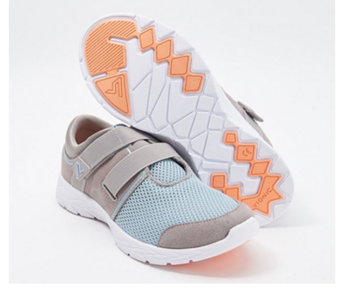 vionic suede and mesh adjustable sneakers