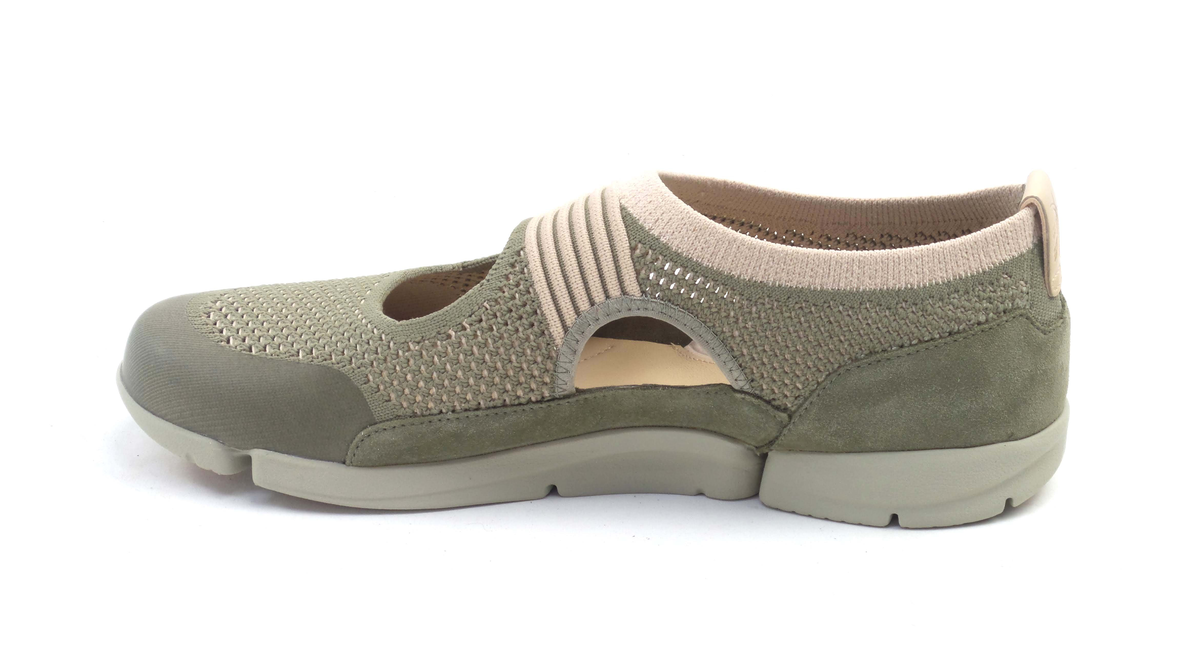 Clarks Trigenic Cut Out Slip On Shoes Tri Tone Khaki Multi | Jender