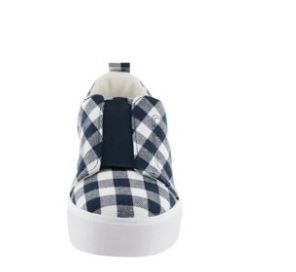 Isaac Mizrahi Live Gingham Printed Canvas Slip Dark Navy | eBay display picture 1