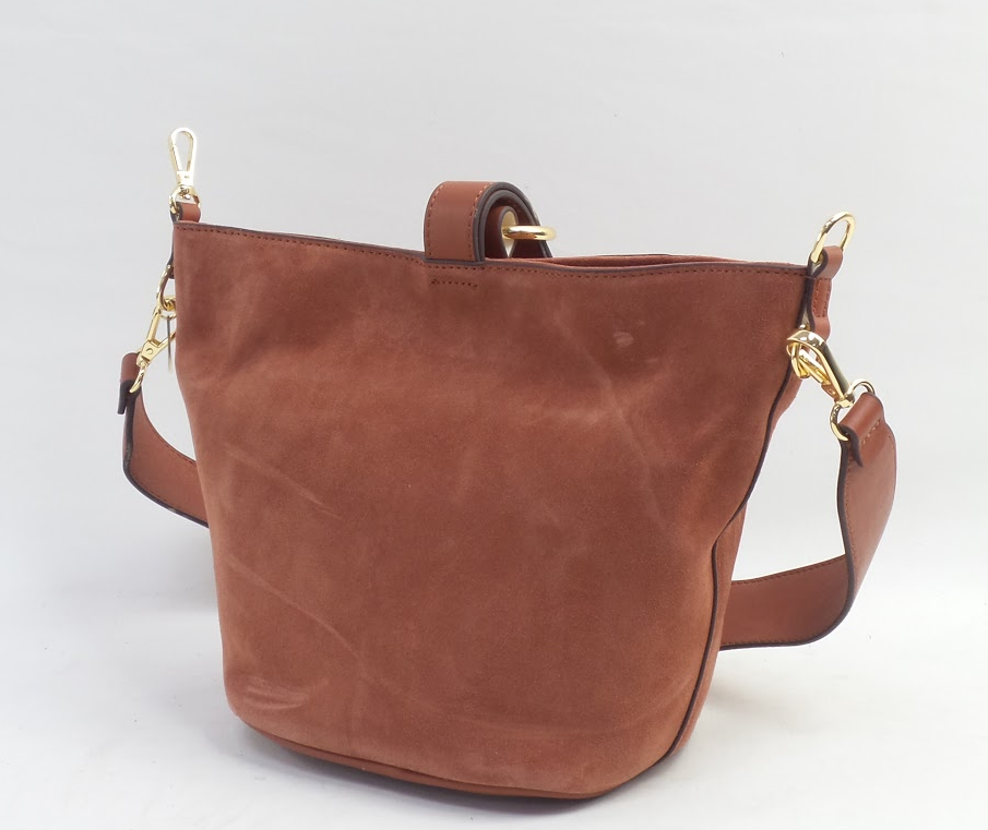 THACKER Leather Crossbody Bucket Bag Loren Rust Jender