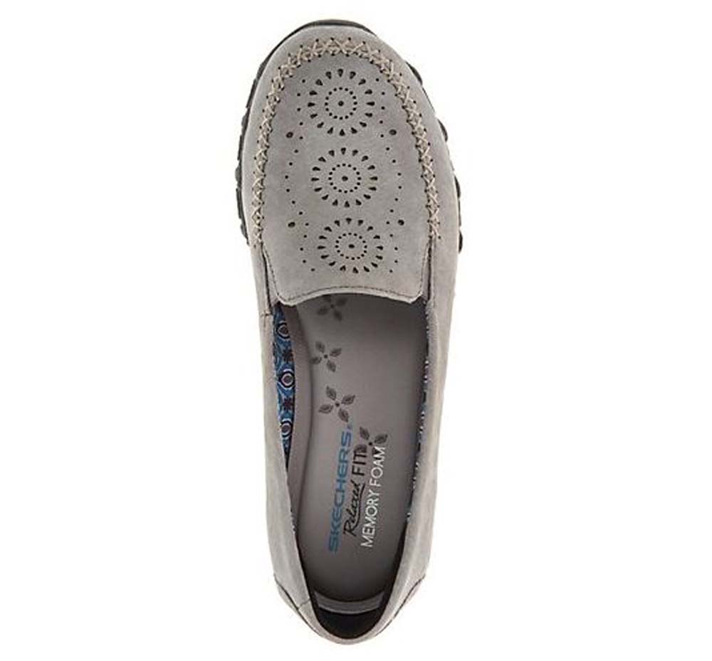 Skechers Suede Laser Cut Slip On Shoes 