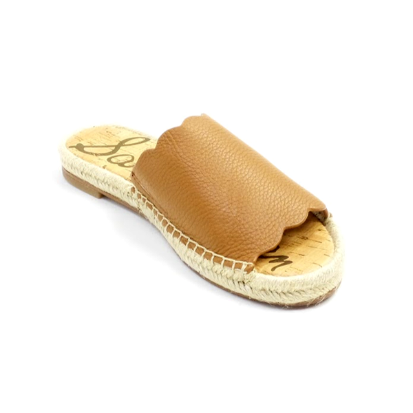 Sam Edelman Leather Espadrille Slide Sandals Andy Luggage eBay