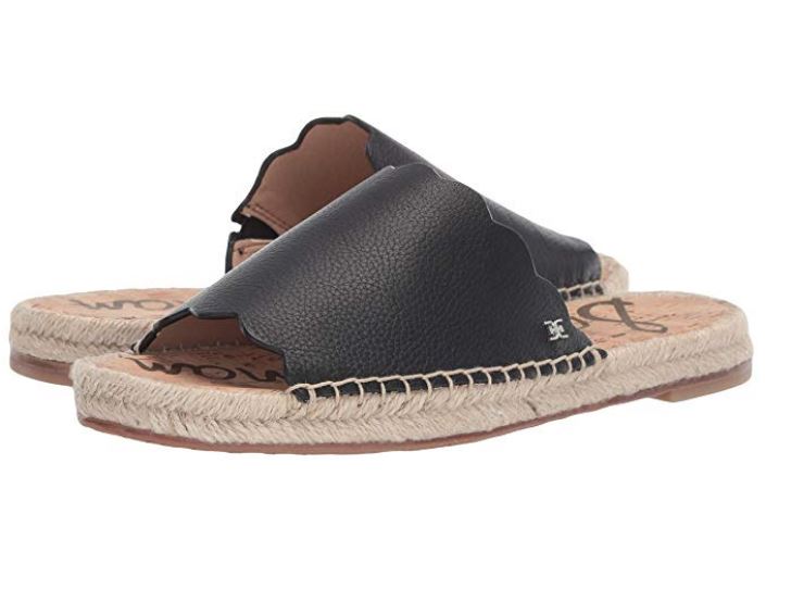 Sam Edelman Leather Espadrille Slide Sandals Andy Black | eBay