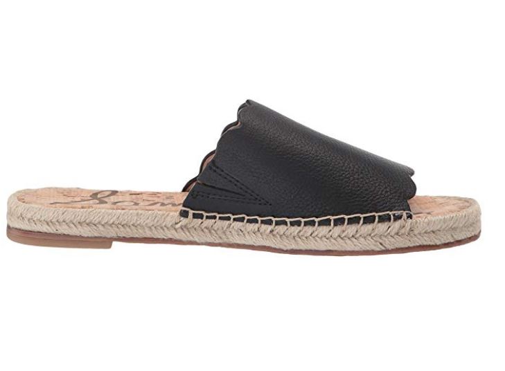 Sam Edelman Leather Espadrille Slide Sandals Andy Black | eBay