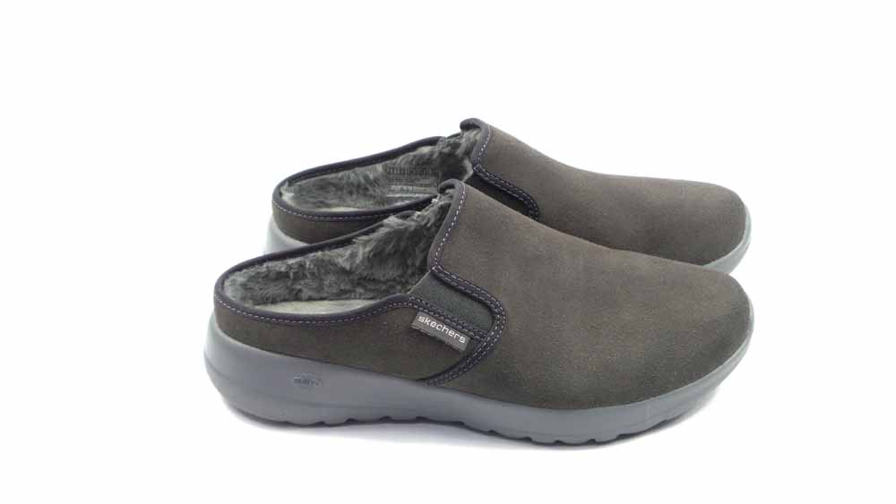 skechers gowalk suede clogs with faux fur lining cozy