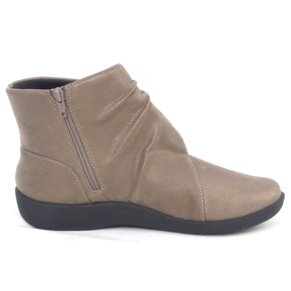 CLOUDSTEPPERS by Clarks Ruched Ankle Boots Sillian Tana Pewter | Jender